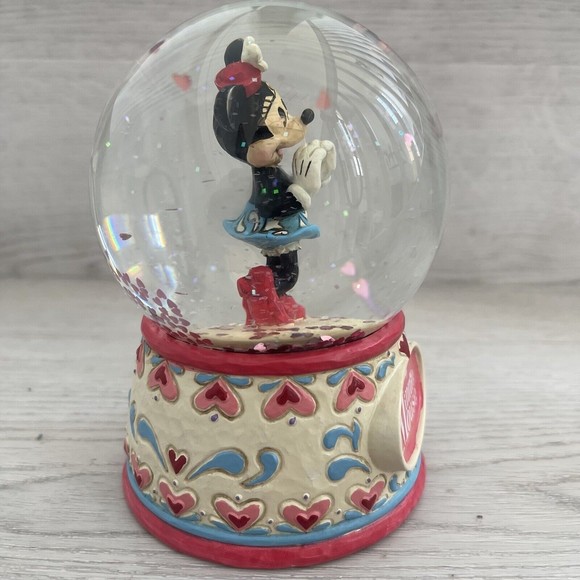 NEW Enesco -Jim Shore- Disney Traditions I Heart You Minnie Mouse Globe 4059187 - Picture 6 of 12